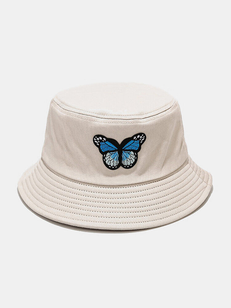 Newchic Women & Men Colorful Butterfly Pattern Outdoor Casual Sunshade Bucket Hat