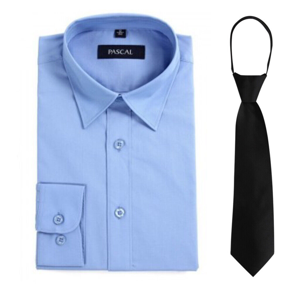 Pascal skjorte med svart slips Blå Male