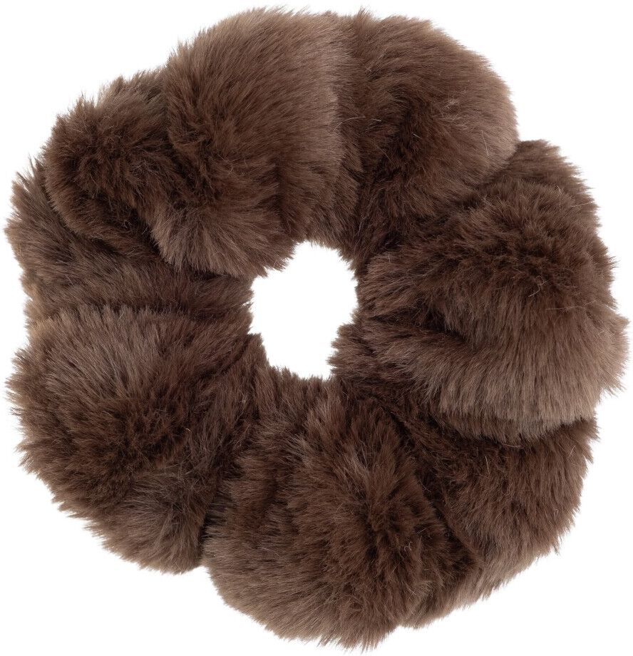 Dark Faux FUR Scrunchie Brun Female