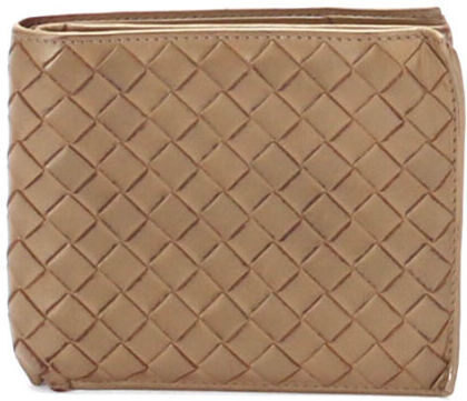 Bottega Veneta Vintage Pre-owned Intrecciato Bi-Fold Small Wallet Brun Female