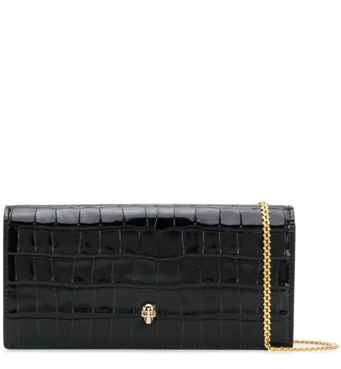 alexander mcqueen Croco Print Chain Wallet Sort Female