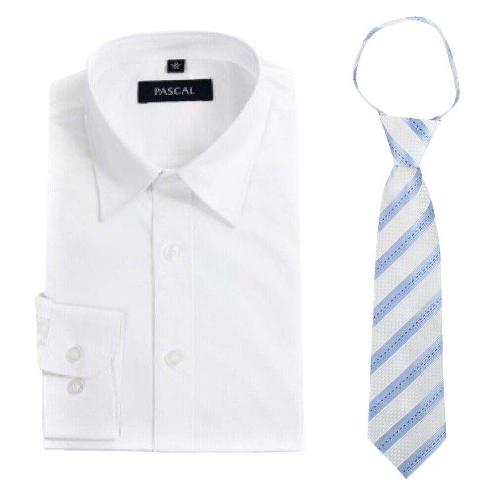 Pascal skjorte med blått slips Hvit Male