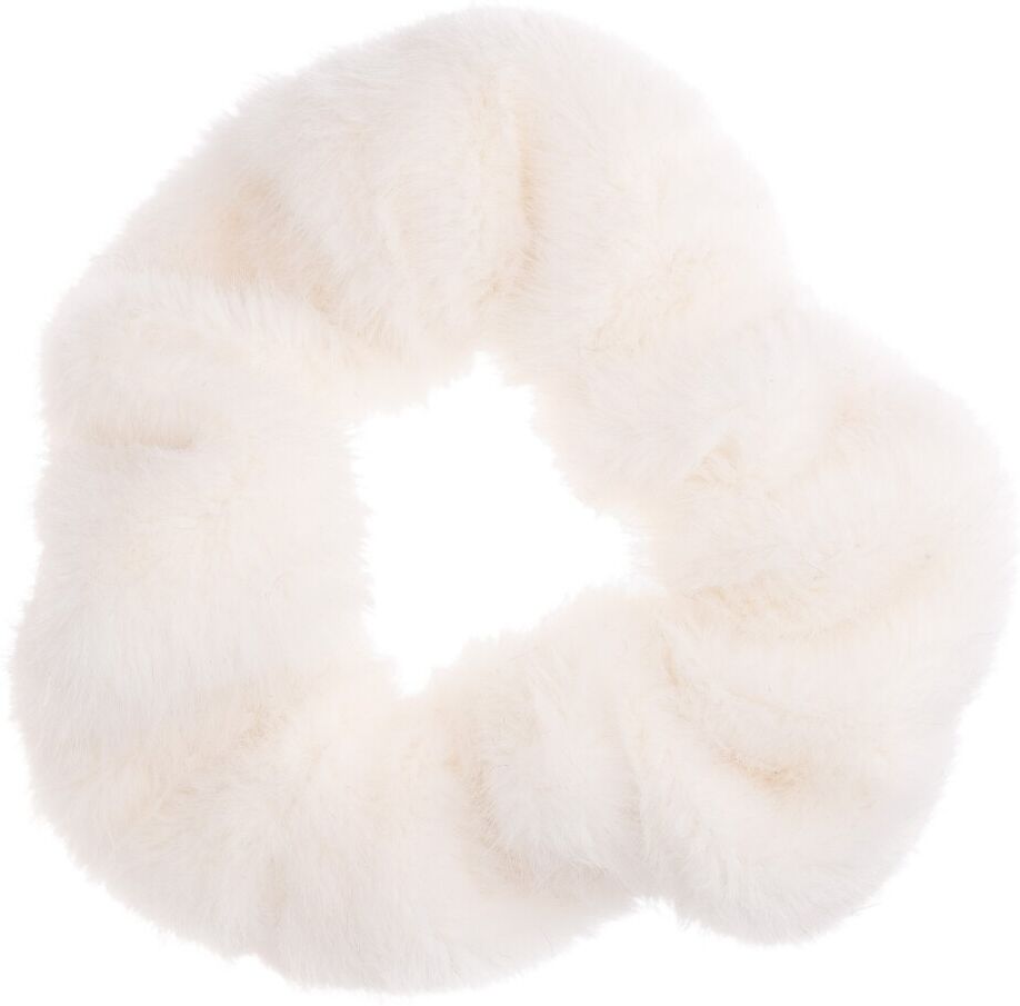 Dark Faux FUR Scrunchie OFF White Hvit Female