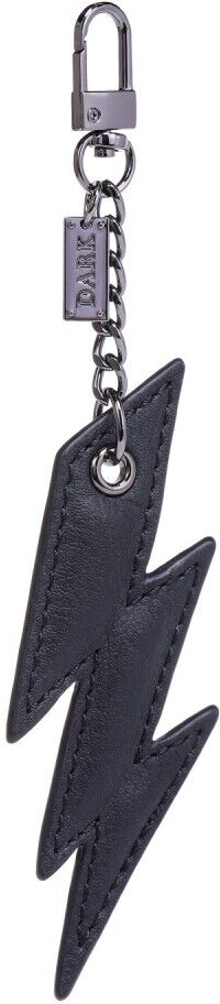 Dark Leather Lightning Charm W/Gunmetal Sort Male