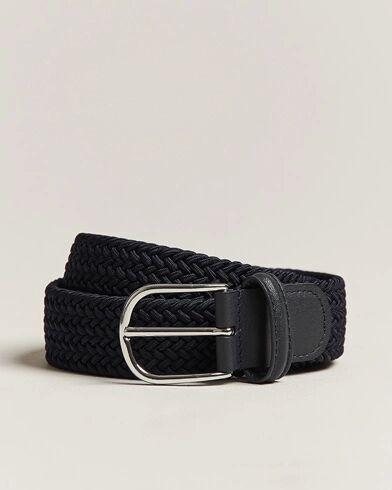 Anderson's Stretch Woven 3,5 cm Belt Navy