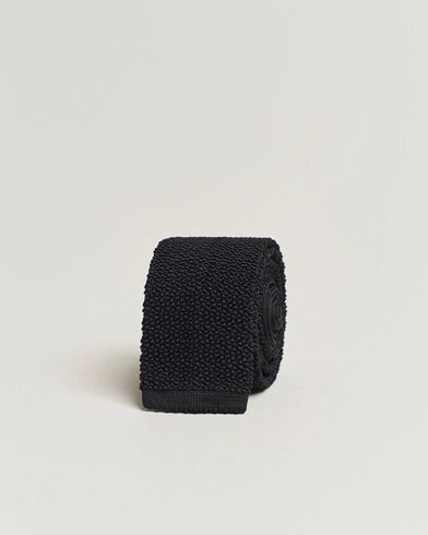 Drake's Knitted Silk 6.5 cm Tie Black