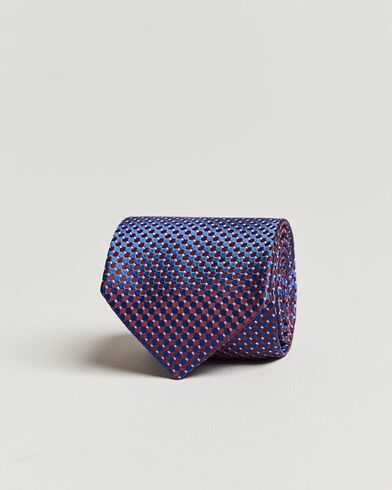 Eton Silk Geometric Weave Tie Blue/Red