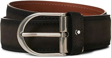 Montblanc Horseshoe Buckle Belt 35mm Grey Suede