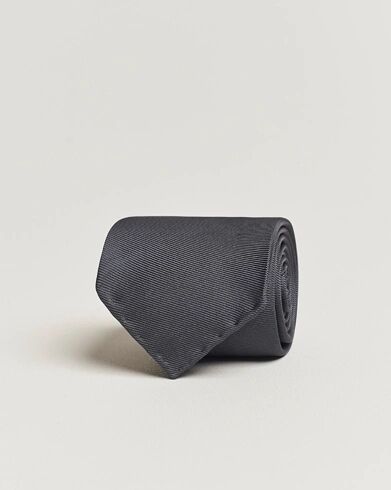 Drake's Handrolled Woven Silk 8 cm Tie Grey