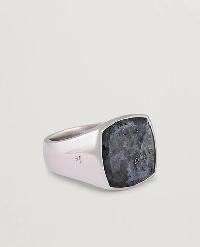 Tom Wood Cushion Larvikite Ring Silver