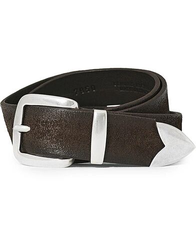 Orciani Western Suede Belt 3 cm Dark Brown