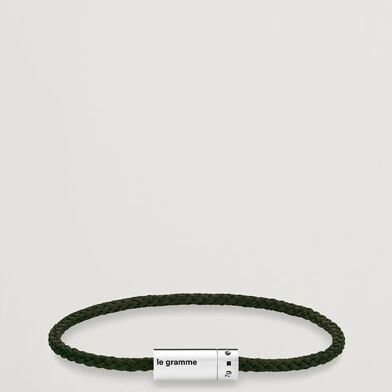 LE GRAMME Nato Cable Bracelet Khaki/Sterling Silver 5g