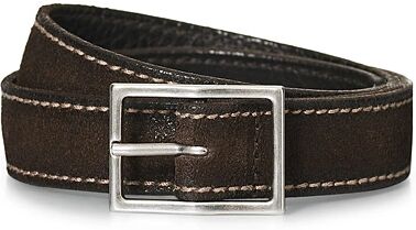 Orciani Stitched Suede Belt 3 cm Dark Brown