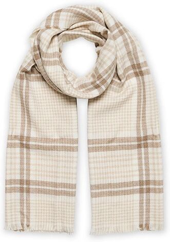 Brunello Cucinelli Checked Cashmere Scarf Beige