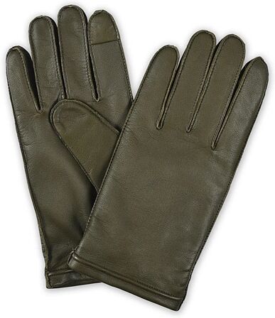 Boss Kranto Leather Gloves Dark Green