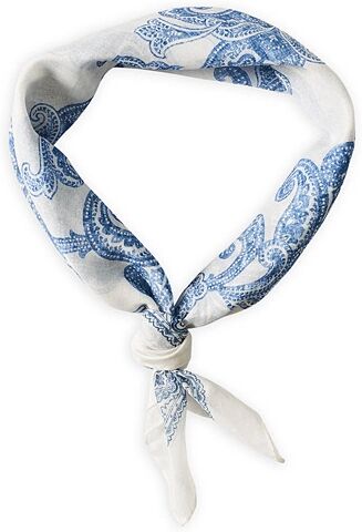 Amanda Christensen Cotton Voilé Printed Paisley Bandana White