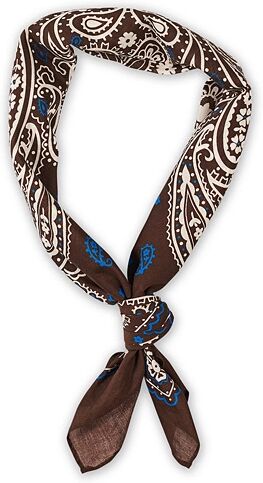 Amanda Christensen Cotton Voilé Printed Paisley Bandana Brown