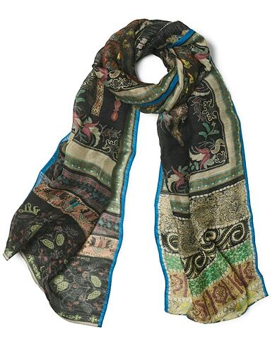 Etro Shaal Nur Linen/Silk Scarf Beige/Black