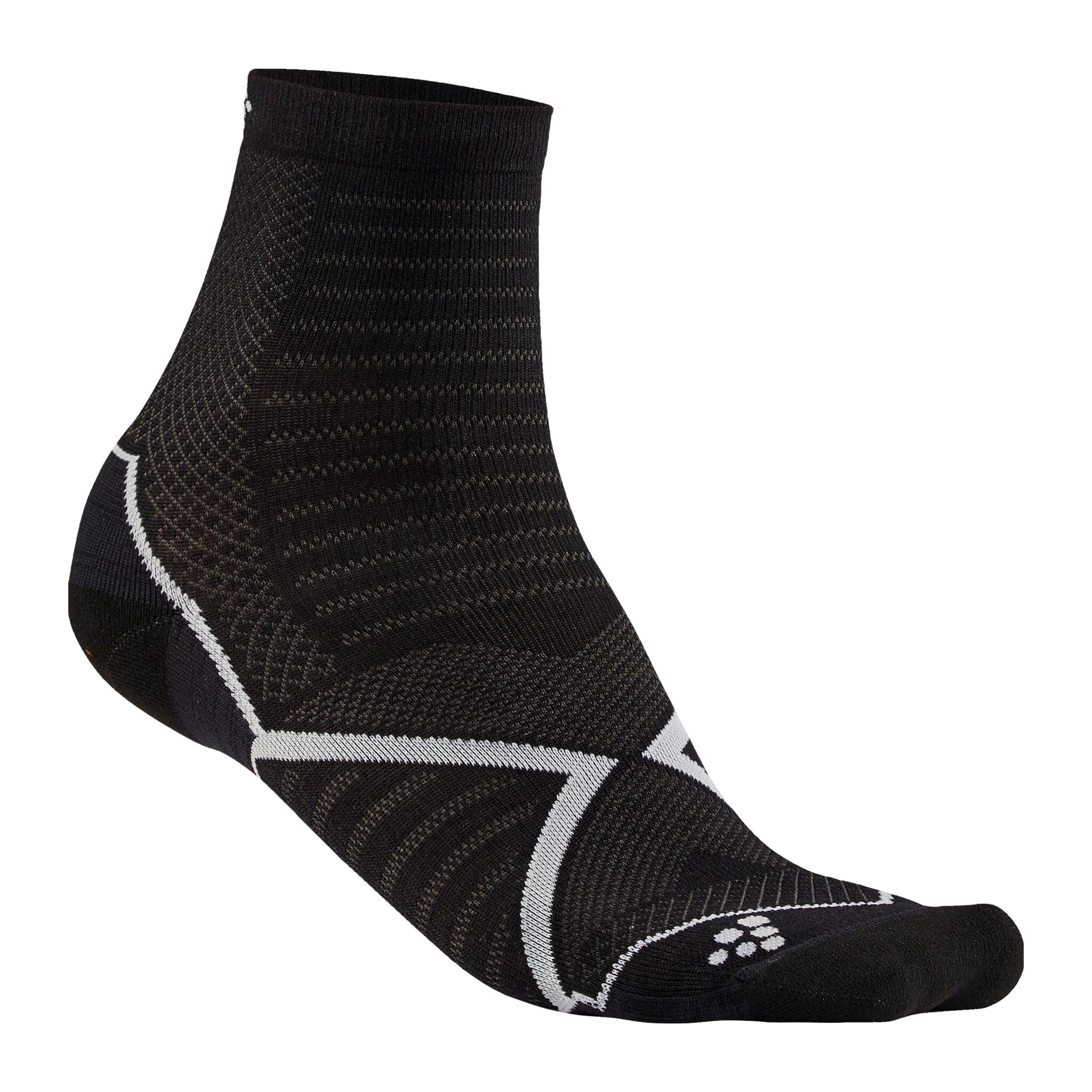 Craft Run Warm Sock Usx, løpesokk unisex S BLACK-WHITE