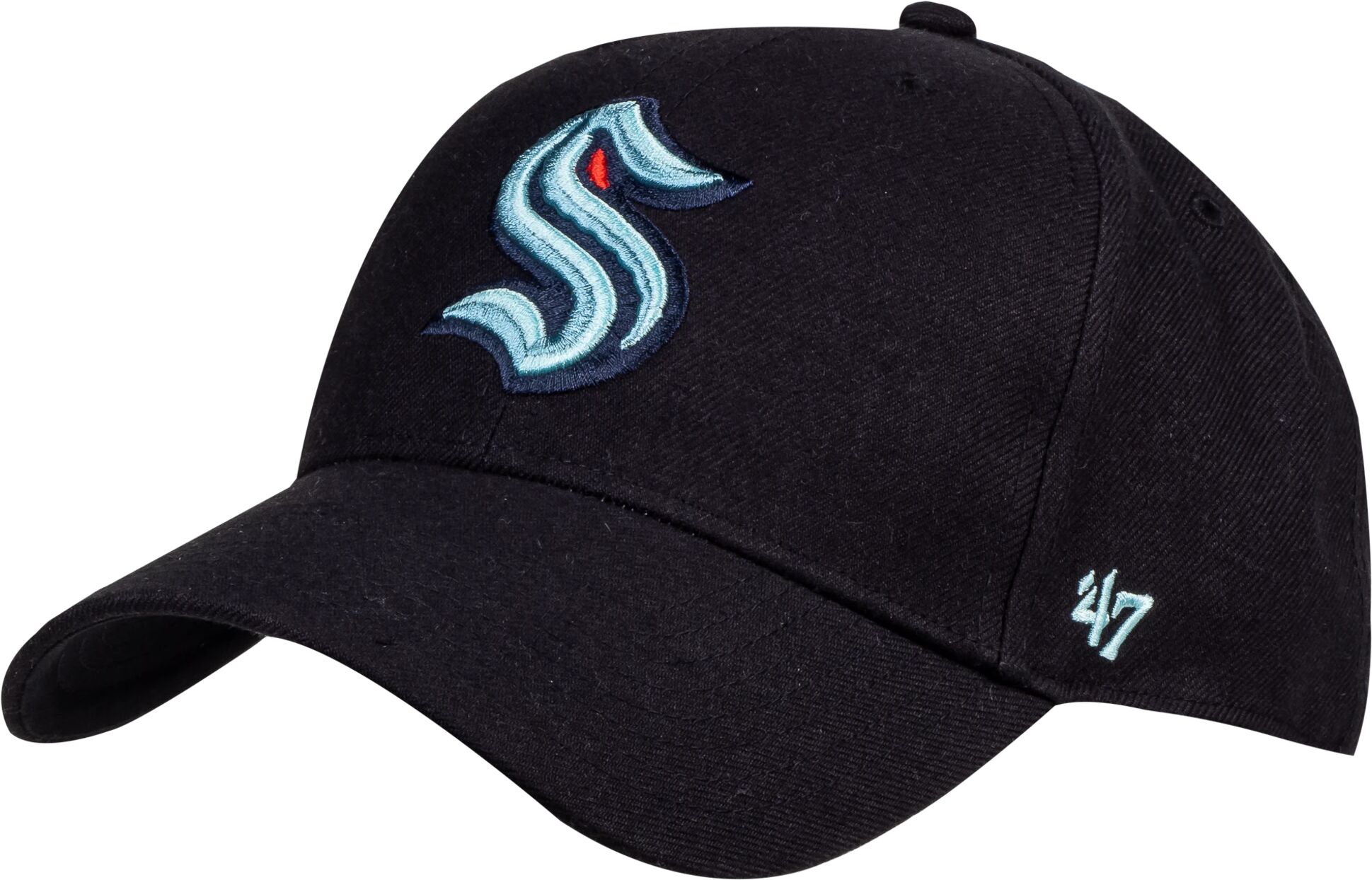 47 NHL '47 MVP SNAPBACK CAP-Kraken-BLACK-21, kaps unisex One Size Seattle Kraken