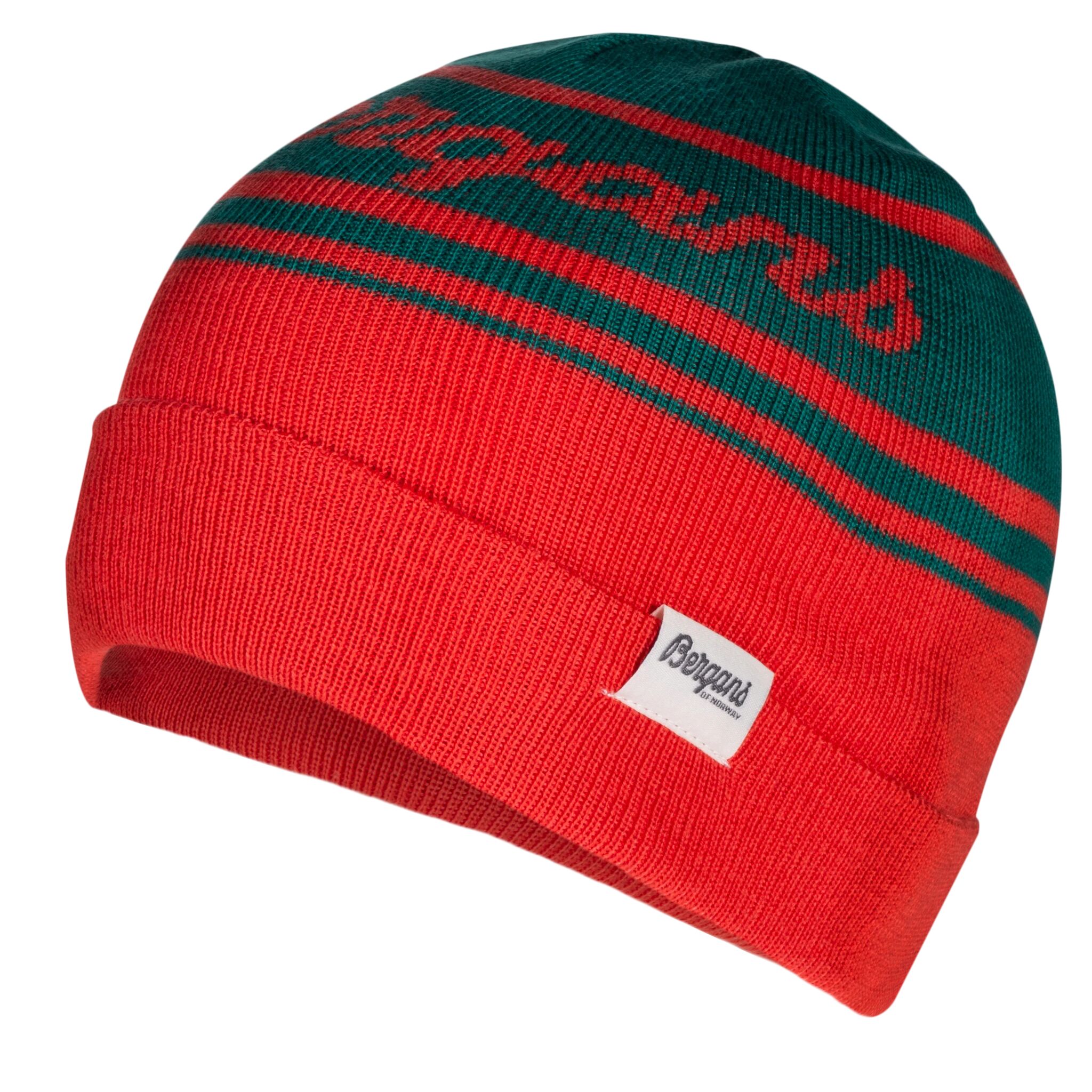 Bergans Find My Beanie, lue barn One Size Lt Dahliared/greenla