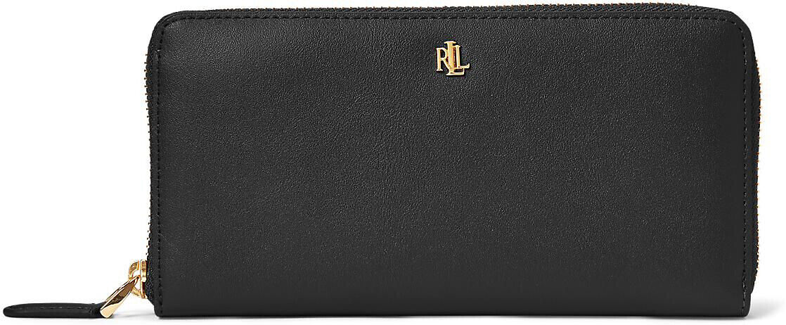 Lauren Ralph Lauren Porta-moedas continental com fecho, em pele   Preto