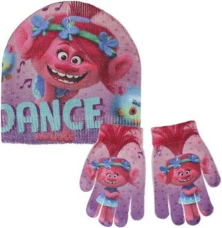 Trolls Conjunto Gorro e Luvas