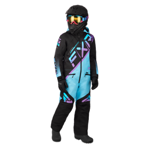 FXR CX Monosuit Barn Svart-Himmel-Lila Fade