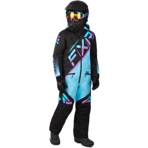 FXR CX Monosuit Barn Svart-Himmel-Lila Fade