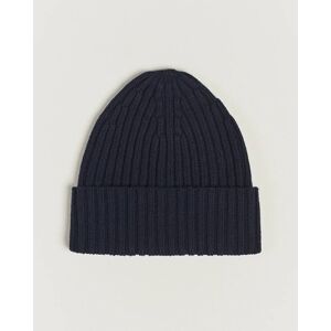 Piacenza Cashmere Ribbed Cashmere Beanie Navy