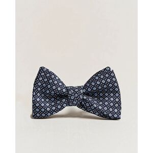 E. Marinella Printed Silk Bow Tie Navy