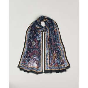 Etro Modal/Cashmere Printed Scarf Navy