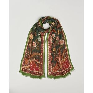 Etro Modal/Cashmere Printed Scarf Green/Burgundy