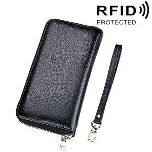 Kamda Plånbok med handledsrem och korthållare med RFID-skydd (Svart)