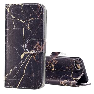 Kamda Plånboksfodral för iPhone 7 & 8 - Konstläder marmor svart & guld