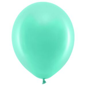 PARTYDECO Små Rainbow Latexballonger Mintgröna 100-pack