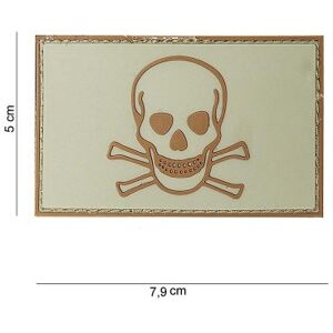 101 INC PVC Patch - Skull and Bones (Färg: Coyote)