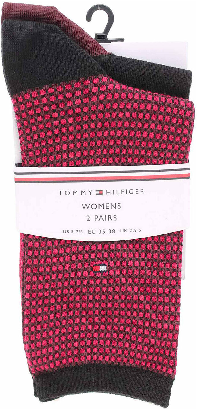 Tommy Hilfiger dámské ponožky 100000854 005 black-rose violet 42