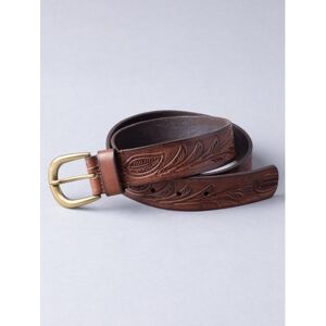 Lakeland Leather Embossed Leather Belt in Tan - Tan