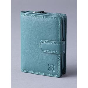 Lakeland Leather Small Leather Tab Purse in Teal - Green