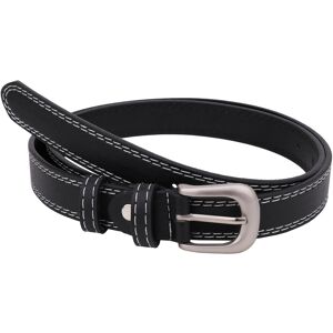 (Extra Large (35"-  40")) Trimming Shop Mens Black Waist Belt with Silver Pin Bu