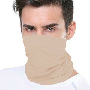 Unbranded (Beige (Double Layer)) Bandana Face Covering Mask Biker Tube Snood Scarf Neck Co