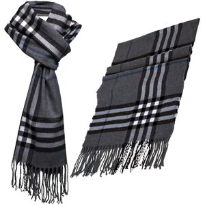 Unbranded (Charcoal) Mens Scarf Warm Winter Soft Striped Neck Shawl Wrap