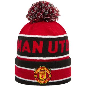 New Era Manchester United Man UTD Football Striped Beanie Bobble Hat - Red