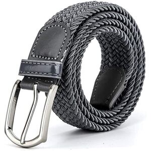 Ze Enzo (Grey, L) Enzo Elasticated Belts Men Ladies Stretch Belts