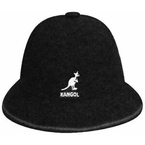 (S) Kangol Flannel Black Wool Stripe Casual Bucket Hat Cap