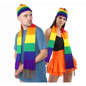 WickedFun (Unisex Rainbow Scarf) GAY PRIDE FANCY DRESS ACCESSORY RAINBOW HATS MAKS LGBT PA