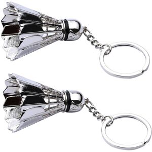 Tlily 2X Metal Badminton Key Chain Three-Dimensional Badminton Tournament Souvenir Key