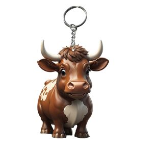 DINAMR (Style A) Cartoon Cow Keychain Acrylic Car Keyring Bull Backpacks Pendant Novelt
