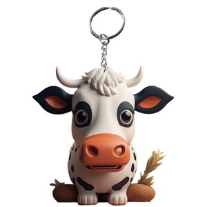 DINAMR (Style L) Cartoon Cow Keychain Acrylic Car Keyring Bull Backpacks Pendant Novelt